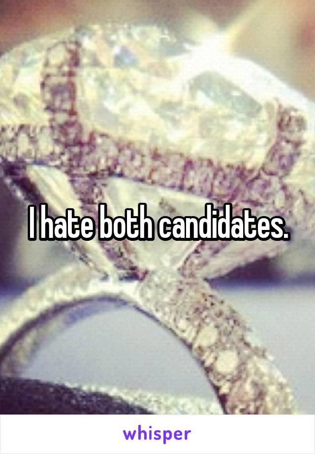 I hate both candidates.