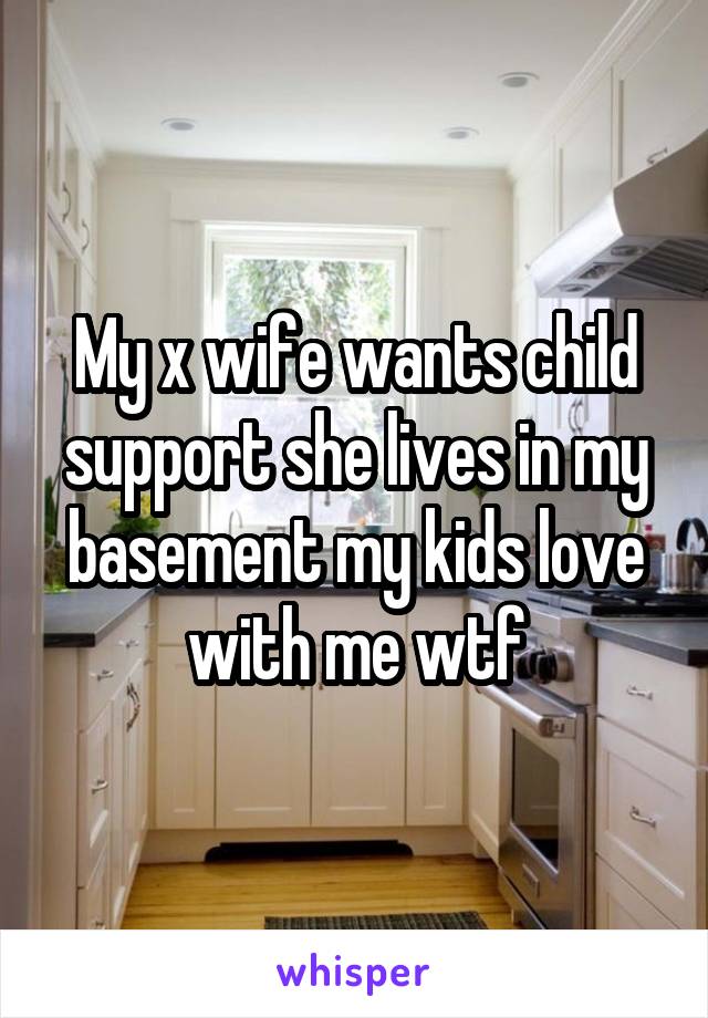 My x wife wants child support she lives in my basement my kids love with me wtf