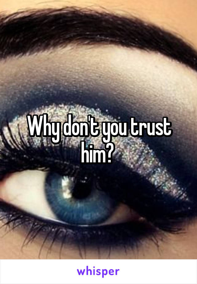 Why don't you trust him? 