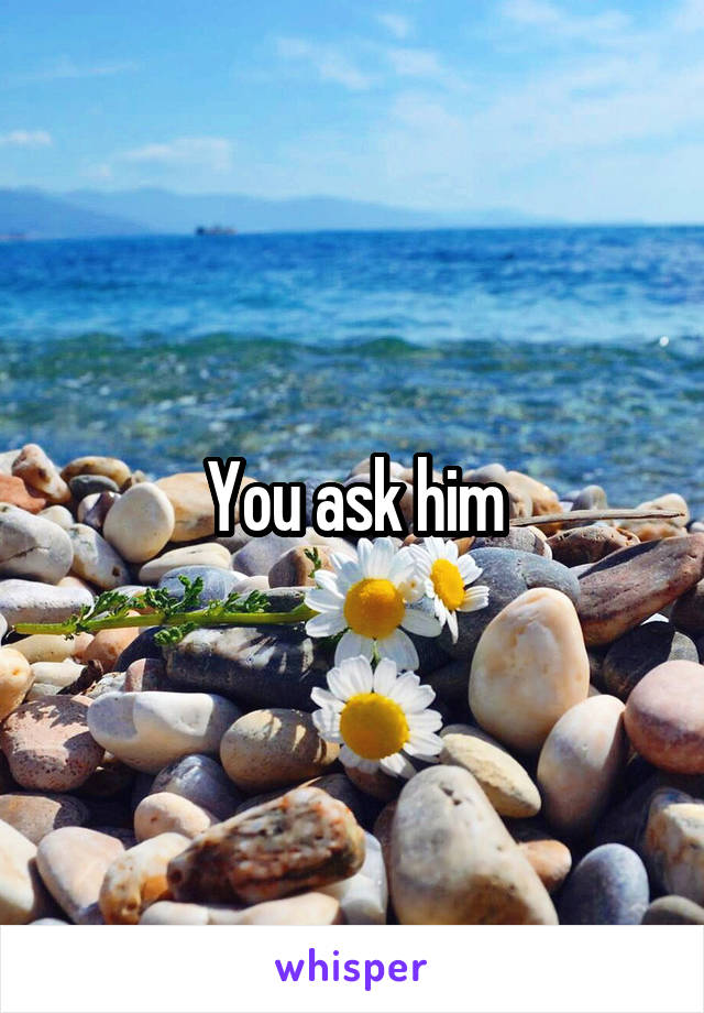You ask him