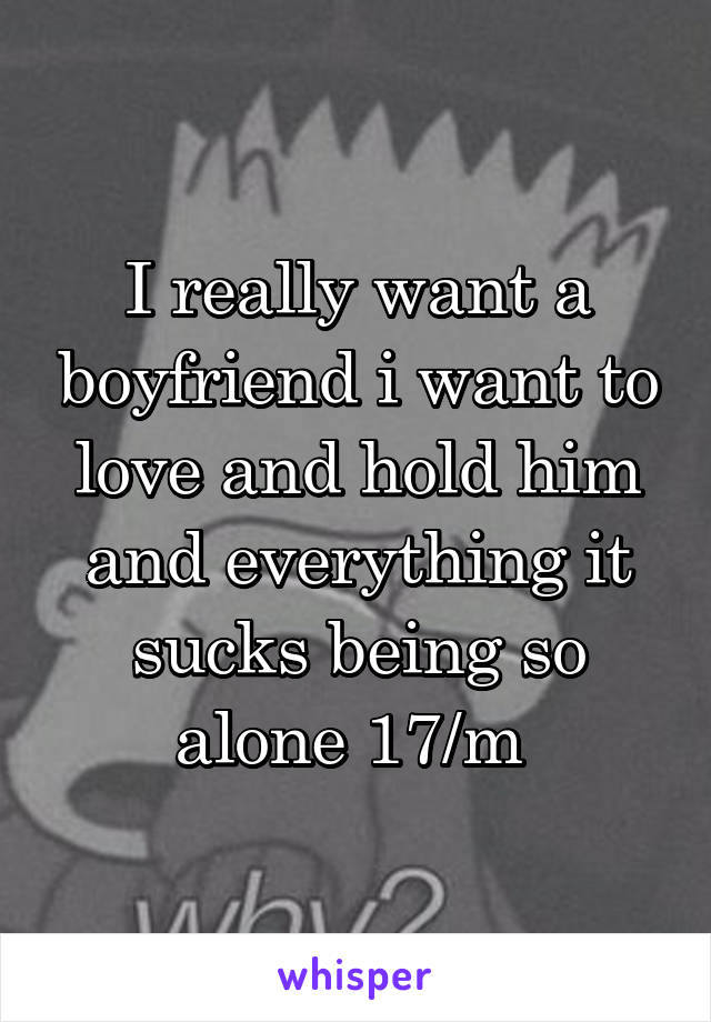 I really want a boyfriend i want to love and hold him and everything it sucks being so alone 17/m 