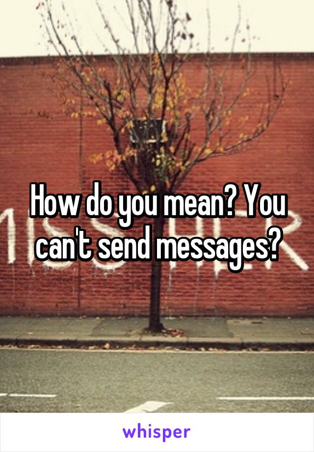 How do you mean? You can't send messages?