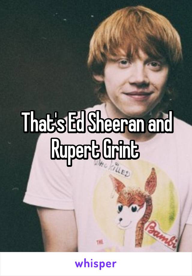 That's Ed Sheeran and Rupert Grint 