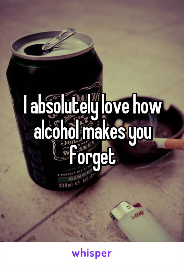 I absolutely love how alcohol makes you forget
