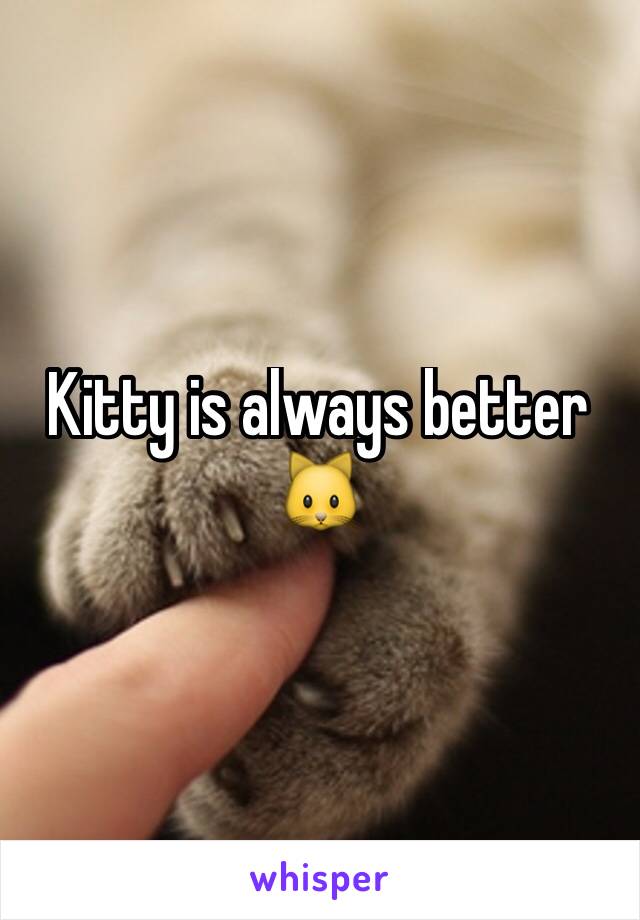 Kitty is always better 
🐱