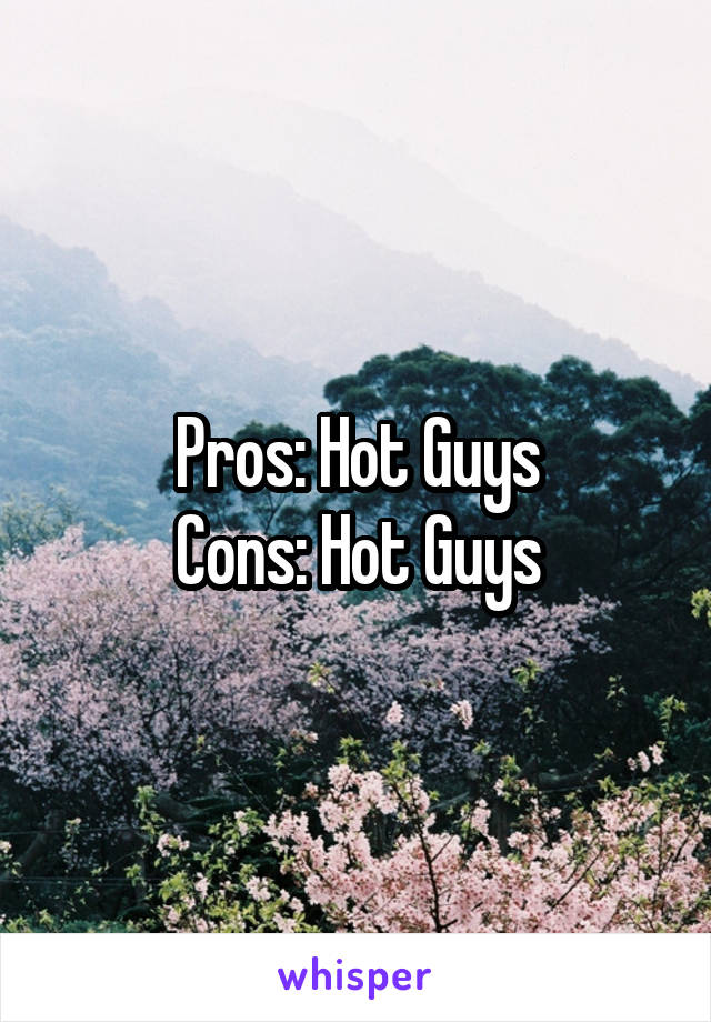 Pros: Hot Guys
Cons: Hot Guys