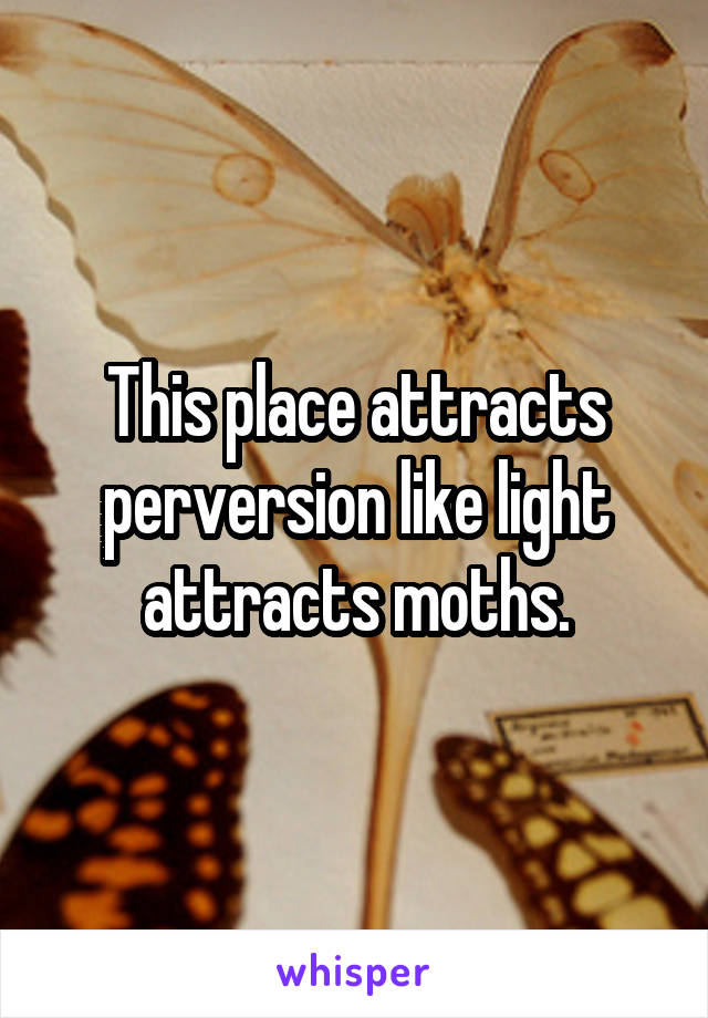 This place attracts perversion like light attracts moths.