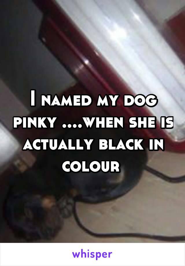 I named my dog pinky ....when she is actually black in colour 
