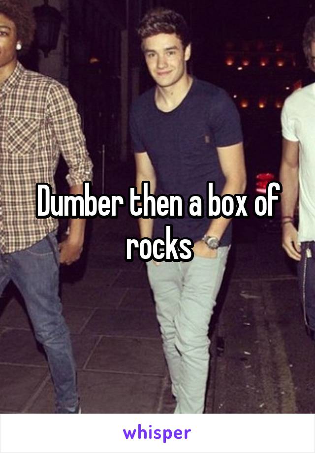 Dumber then a box of rocks