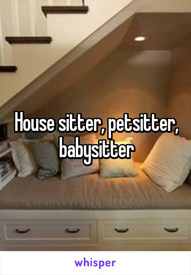 House sitter, petsitter, babysitter
