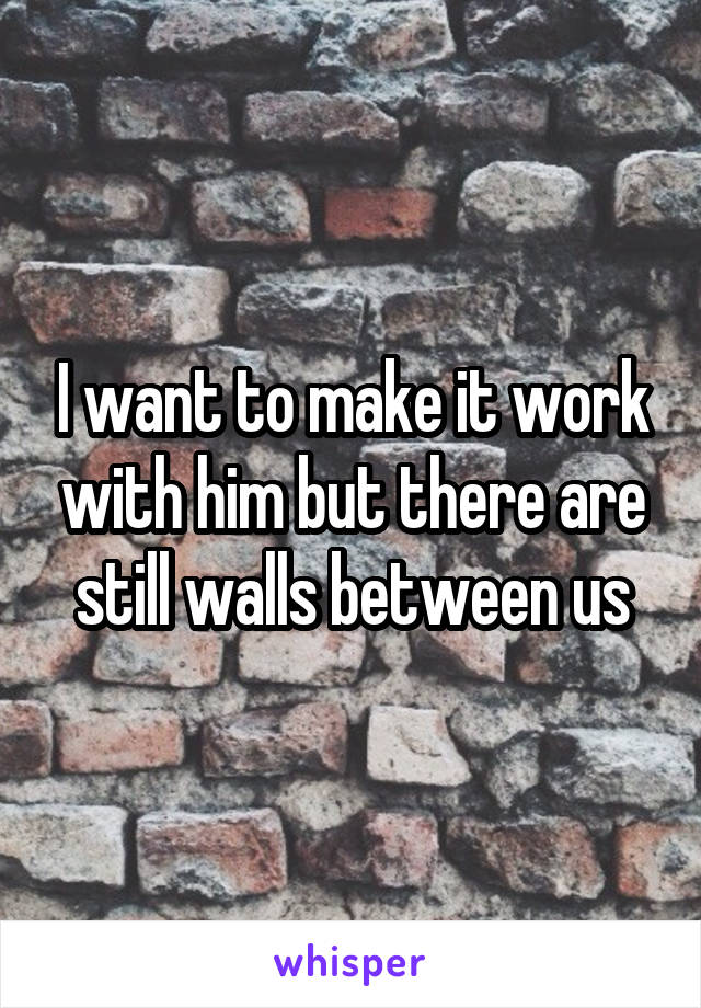 I want to make it work with him but there are still walls between us