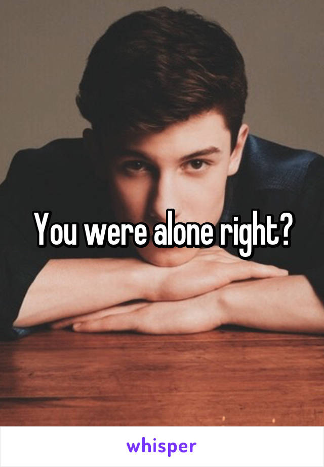 You were alone right?