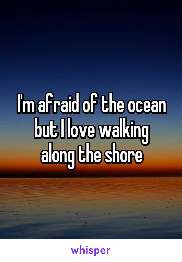 I'm afraid of the ocean
but I love walking along the shore