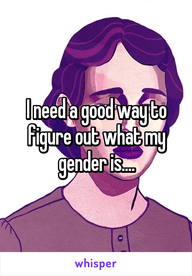 I need a good way to figure out what my gender is....