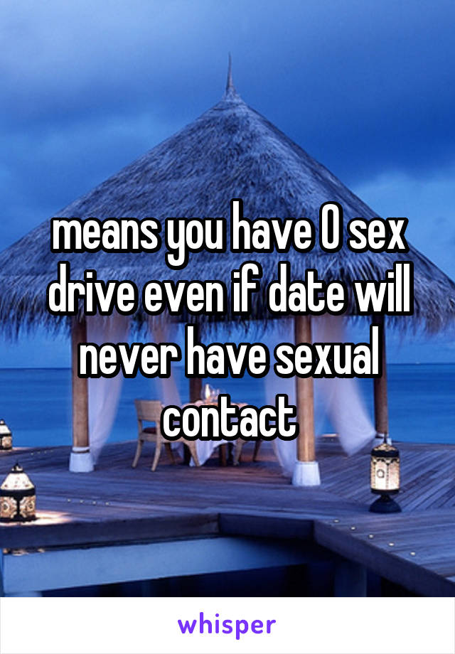 means you have 0 sex drive even if date will never have sexual contact