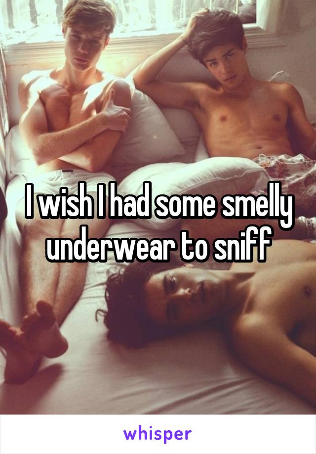 I wish I had some smelly underwear to sniff