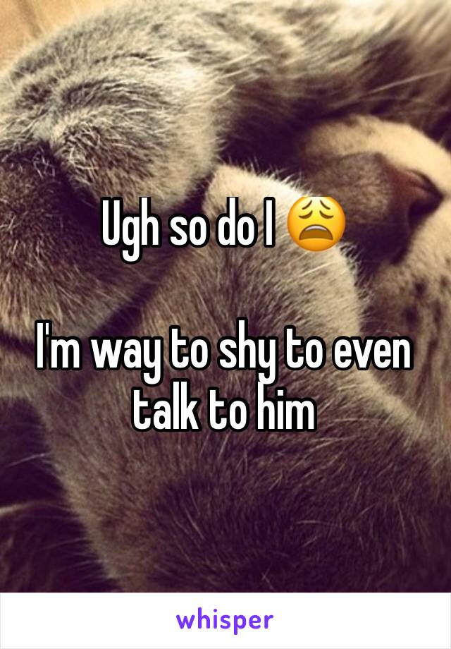 Ugh so do I 😩

I'm way to shy to even talk to him 
