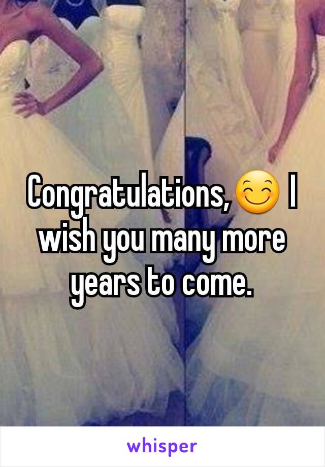 Congratulations,😊 I wish you many more years to come.