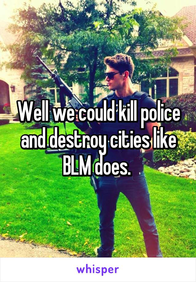 Well we could kill police and destroy cities like BLM does. 