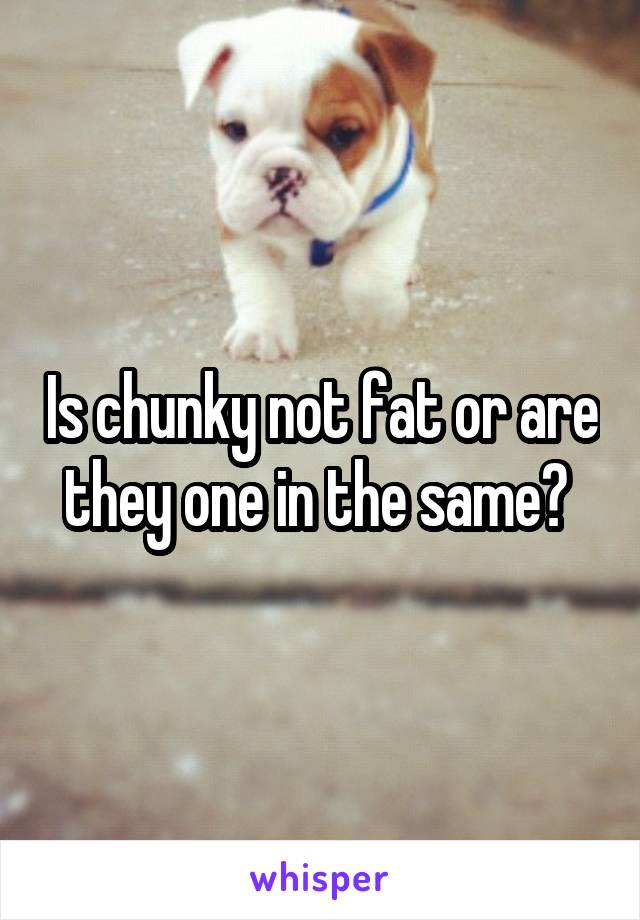Is chunky not fat or are they one in the same? 