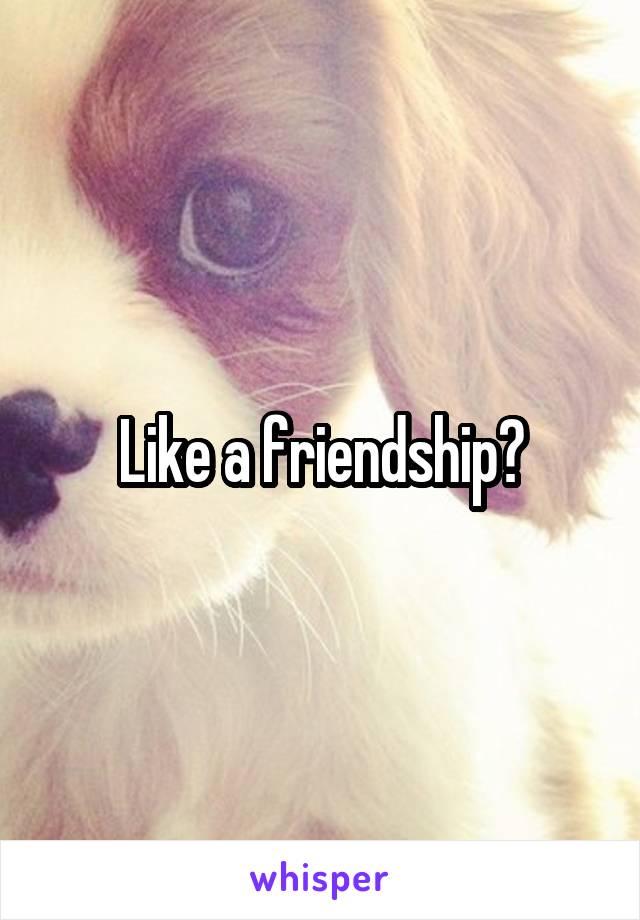 Like a friendship?