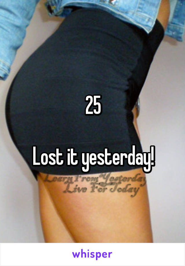 25

Lost it yesterday!