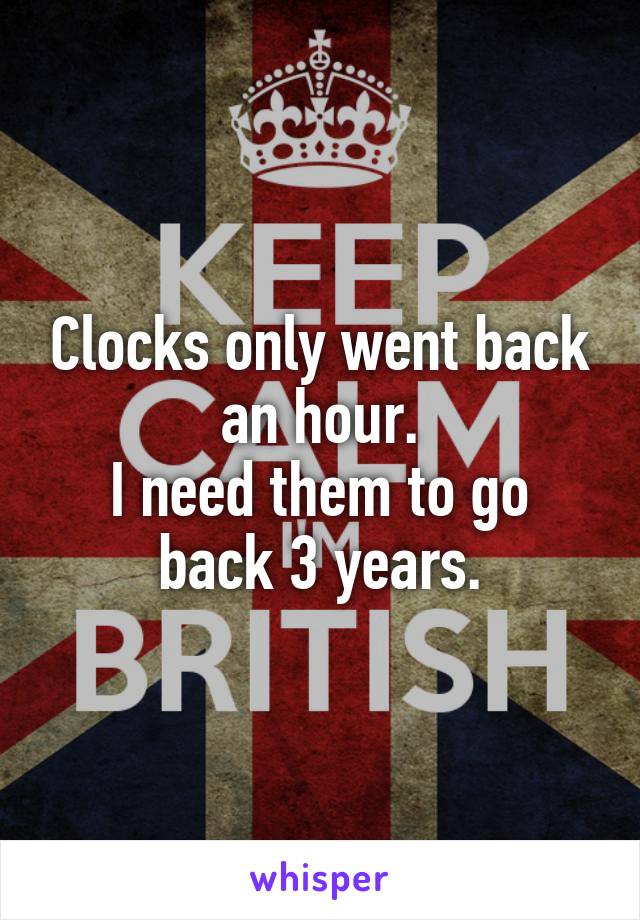 Clocks only went back an hour.
I need them to go back 3 years.