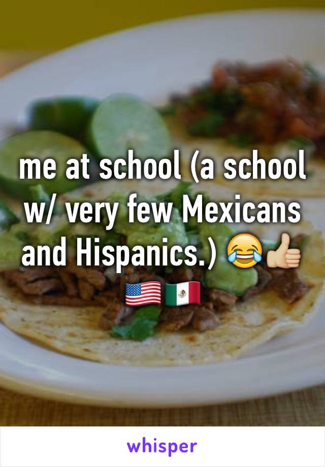 me at school (a school w/ very few Mexicans and Hispanics.) 😂👍🏼🇺🇸🇲🇽