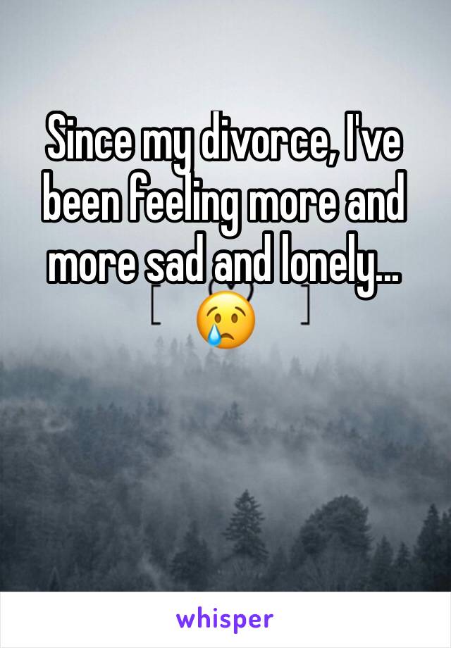Since my divorce, I've been feeling more and more sad and lonely... 😢