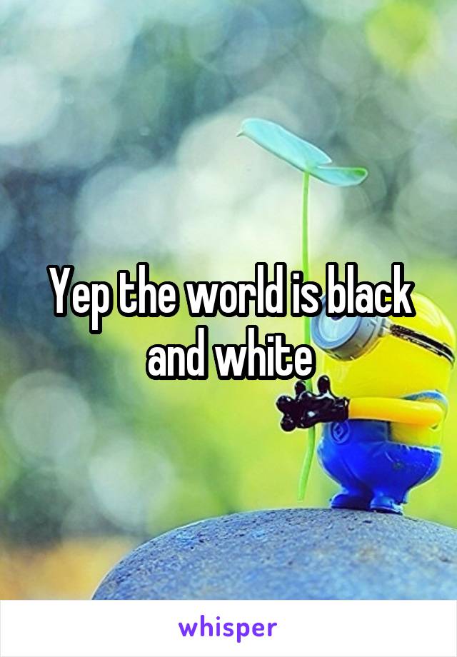 Yep the world is black and white