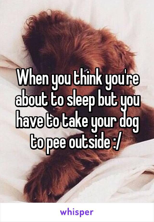 When you think you're about to sleep but you have to take your dog to pee outside :/ 
