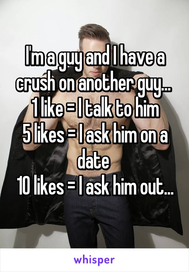 I'm a guy and I have a crush on another guy... 
1 like = I talk to him
5 likes = I ask him on a date 
10 likes = I ask him out... 