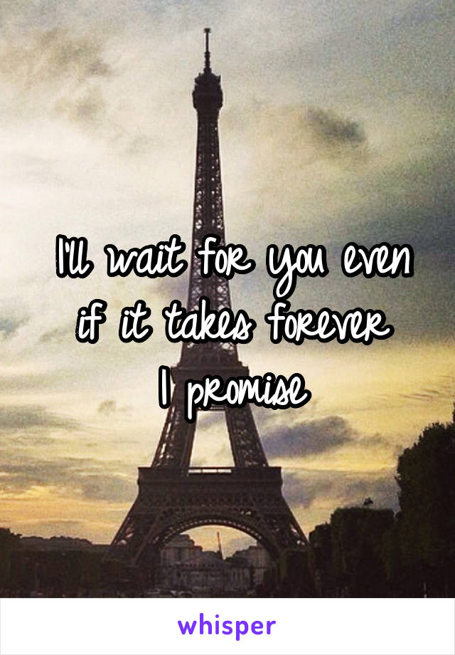 I'll wait for you even if it takes forever
I promise
