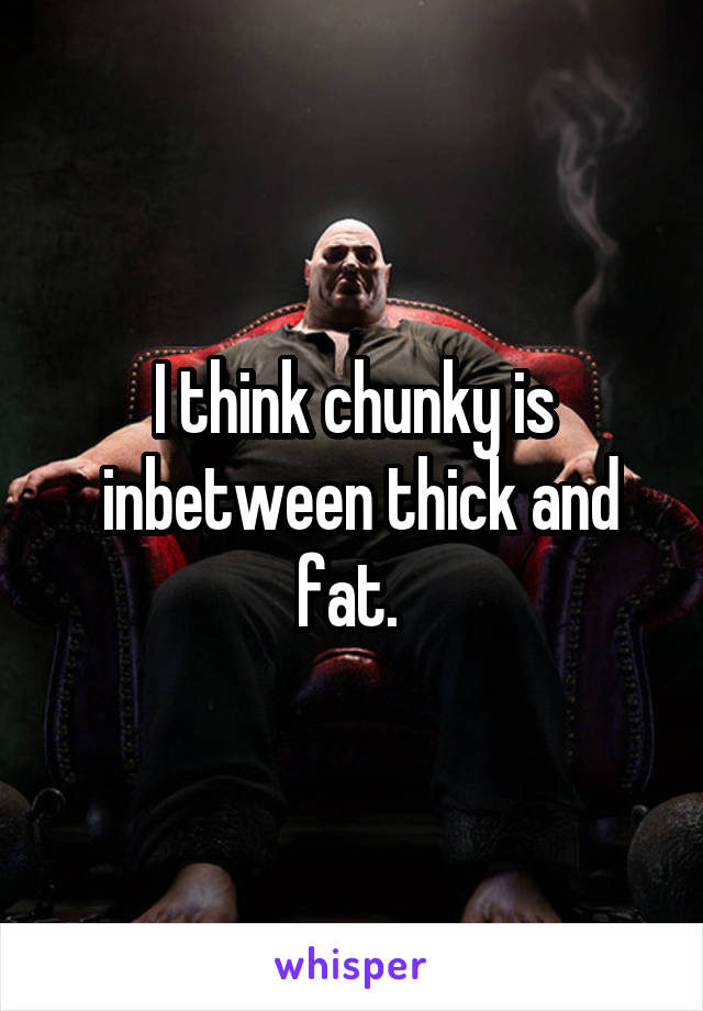 I think chunky is
 inbetween thick and fat. 