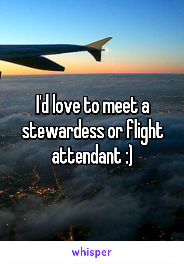 I'd love to meet a stewardess or flight attendant :)