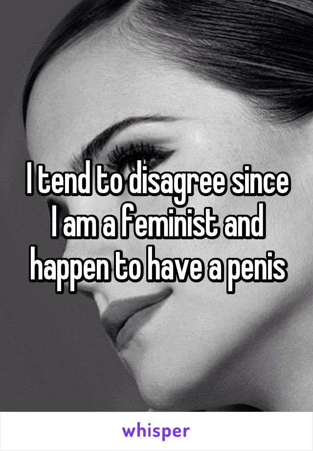 I tend to disagree since I am a feminist and happen to have a penis