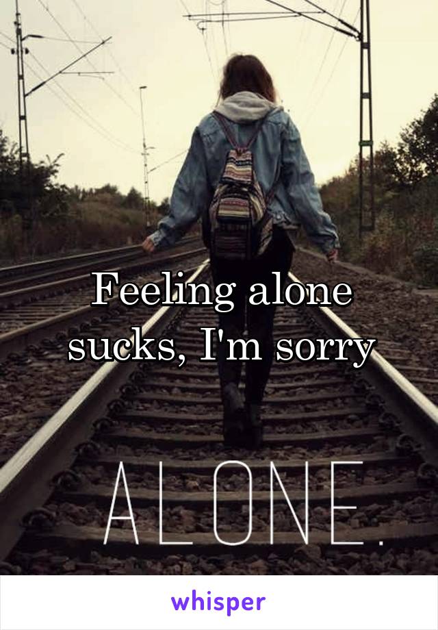 Feeling alone sucks, I'm sorry