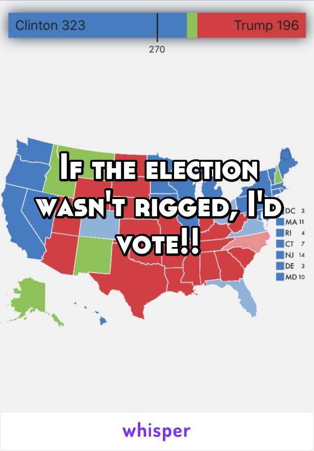 If the election wasn't rigged, I'd vote!!
