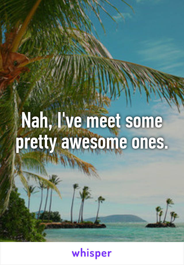Nah, I've meet some pretty awesome ones.
