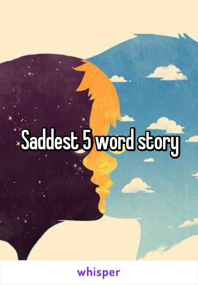Saddest 5 word story