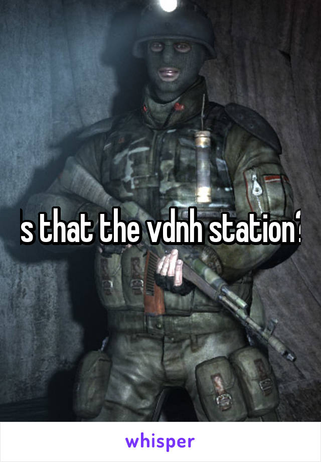 Is that the vdnh station?