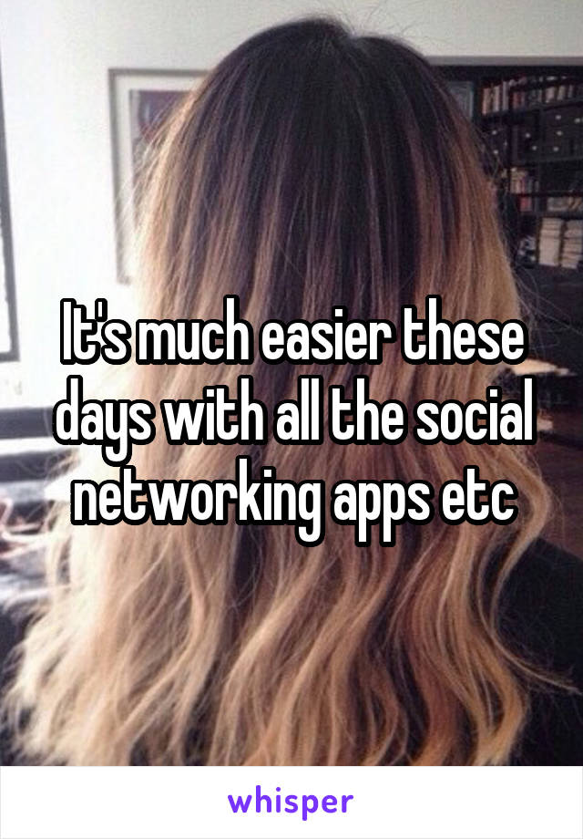 It's much easier these days with all the social networking apps etc
