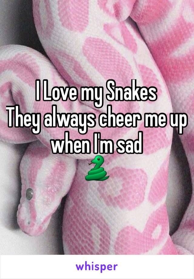 I Love my Snakes
They always cheer me up when I'm sad 
🐍