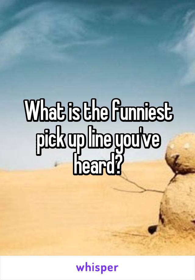 What is the funniest pick up line you've heard?