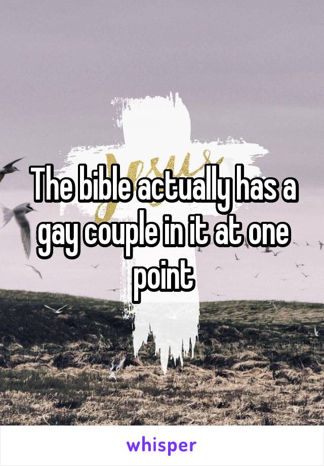 The bible actually has a gay couple in it at one point