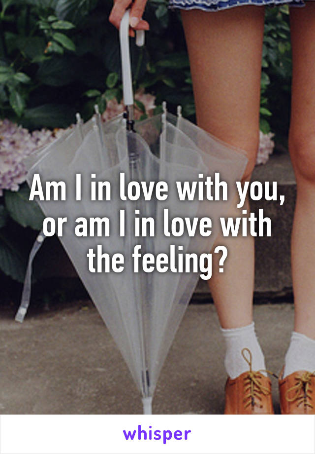 Am I in love with you, or am I in love with the feeling?