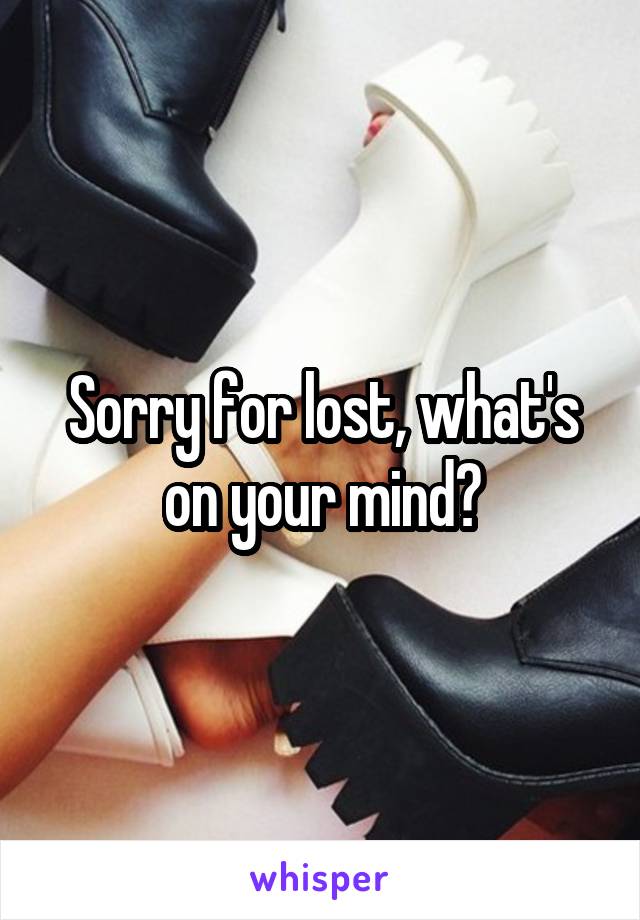 Sorry for lost, what's on your mind?