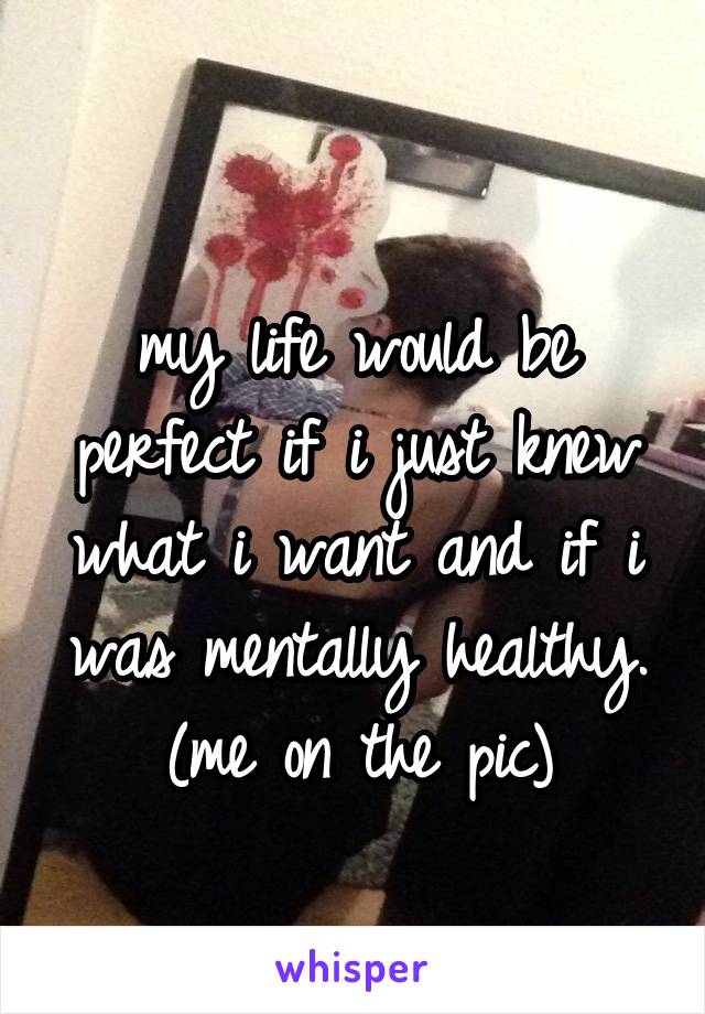 
my life would be perfect if i just knew what i want and if i was mentally healthy.
(me on the pic)