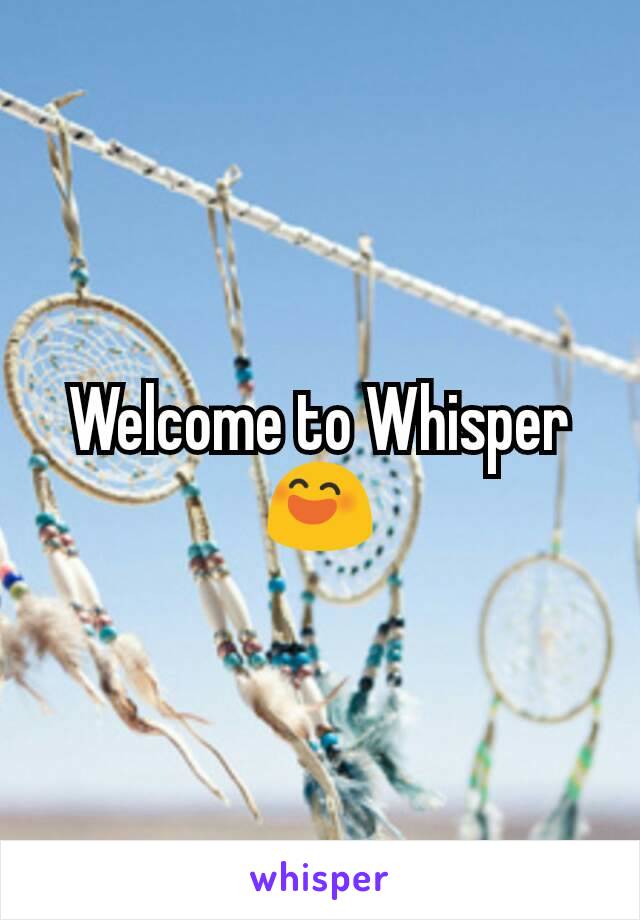 Welcome to Whisper 😄