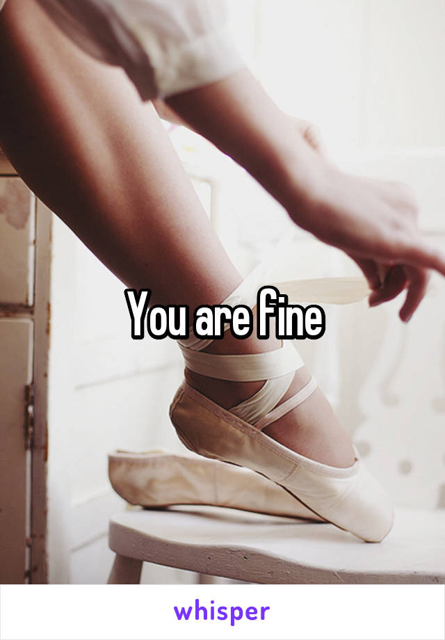 You are fine